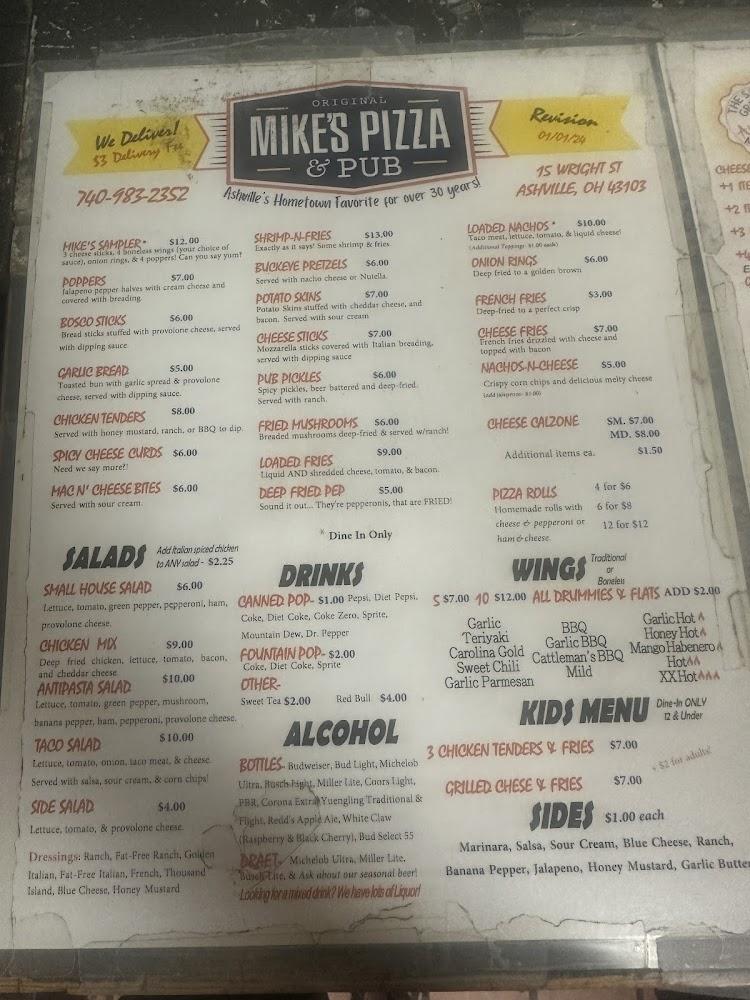 Mike's Pizza and pub Menu image 1