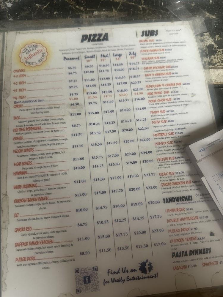 Mike's Pizza and pub Menu image 2